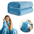 thumbnail image 2 of Flannel Fleece Blanket - Soft Lightweight Plush Microfiber Bed Blanket for Sofa Or Couch, Machine Washable Blankets Fleeces, Sky-Blue 50*70Cm Ciozy, 2 of 9