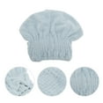 thumbnail image 3 of Unique Bargains 1pc Water-absorbent Quick Drying Bow Hair Towel 9.45"x 11.81" Gray Blue, 3 of 5