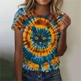 thumbnail image 2 of Plus Size Cute Summer Tops for Womens Fashion Tie-Dye Tshirts Animals Graphic Short Sleeve Crewneck Tee Shirts Dressy Casual Tunic T-Shirt Going Out Basic Blouses(S-5XL), 2 of 4
