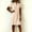 Beige, variant on QUNYINEY Casual Summer Dresses for Women Short Sleeve Faux Cotton Linen Mini A Line Dress V Neck Loose Fit Solid Button Dresses