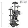 thumbnail image 7 of CL.HPAHKL 54in Cat Tree Tower, Multi-Level Cat Tower Furniture Activity Center with Platform Scratching Posts Stand House Condo and Toy, Cat Condos for Indoor Cats Kitten Activity Relaxing, Ashy, 7 of 7