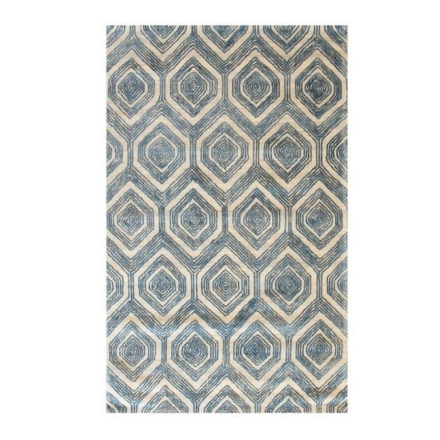 EORC Eastern Rugs OT94IV9X12 8 ft. 9 in. x 11 ft. 9 in. Hand-Tufted Wool & Viscose Ivory Modern Geometric Havana Rug