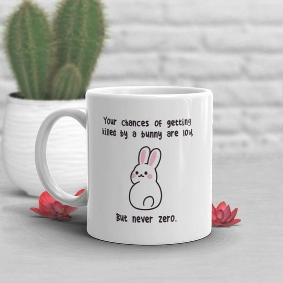 Rabbioffee Mug, Cute Bunny Gift, Pet Rabbit Lover, Funny Gift for Her, Him, White Rabbit, Rabbit Mom, Rabbit Dad Easter, Meme