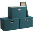thumbnail image 1 of 17 12 Bacs de Rangement avec Couvercles, 3 Pcs Vert Foncé, 1 of 6
