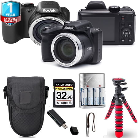Kodak PIXPRO AZ401 Digital Camera (Black) + Spider Tripod + Case+ 1 Yr Warranty