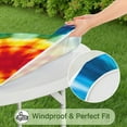 thumbnail image 5 of Tie Dye Soft Petal Ring Pattern Round Fitted Tablecloth with Elastic Edge,Dining Table Cover Waterproof,Outdoor Round Tablecloth for Camping,Dining,Indoor and Outdoor, 5 of 7