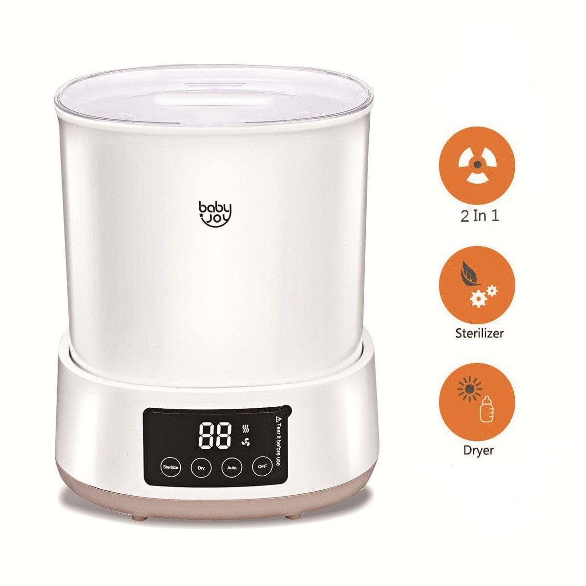 costway baby bottle electric steam sterilizer dryer machine warmer milk with led monitor