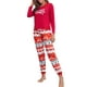 thumbnail image 4 of Conjunto de pijama navideño para mujer, camiseta con estampado de letras de manga larga y pantalones con estampado de alces, ropa de dormir, 4 of 4