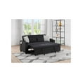 thumbnail image 3 of Lilola Home 71"W Black Fabric Convertible Sleeper Loveseat with USB Charger and Cupholders, 3 of 6