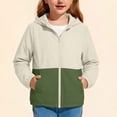 thumbnail image 4 of Coerni Boys& Girls 50+ Sun Hoodie Jacket Color Block Long Sleeve Full Zip Sun Protection Coats Summer Outdoor Lightweight Kids Clothes, 4 of 7