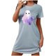 thumbnail image 2 of Camisón corto de talla grande para mujer, camisón de manga corta con estampado de pecho a la moda, camisón para mujer, 2 of 5
