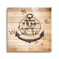 thumbnail image 1 of Hope Anchor Soul Tan Woodgrain Compass 24 x 24 Glass Wall Hanging Sign, 1 of 4