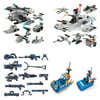 Transforming City Police Building Kit, Weapons Toys Figures, Military Battleship Building Toy, Truck, Patrol Boat, Helicopter, Air Force Airplane Building Playsets for Boys Girls Girls Ages 5-7