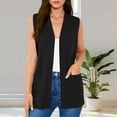 thumbnail image 2 of Diufon Womens Cardigans Lightweight Casual Soft Sleeveless Vests Dressy Casual Open Front Cardigan with Pockets, 2 of 10