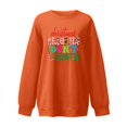 thumbnail image 1 of Jersey de forro polar Gibobby Mujer Navidad Felpa Estampado De Leopardo Sombrero De Navidad Estampado A Cuadros Suéter Anaranjado L, 1 of 5