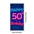 thumbnail image 3 of Neon Style Happy 50th Birthday Banner Background Party Decoration Backdrop Photography Props Birthday Party Supplies, 3 of 7
