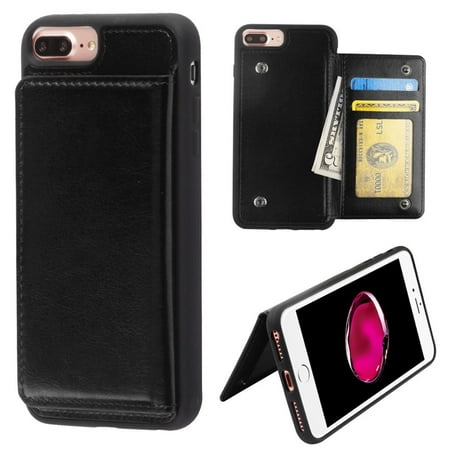 Executive Plus Notebook Case iPhone 8 Plus Case, iPhone 7 Plus Case, by MyBat Executive Protector Leather Fabric TPU Case w/stand/card slot For Apple iPhone 8 Plus / 7 Plus / 6s Plus / 6 Plus - Black ()