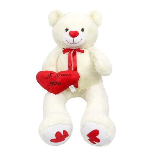 SRANWOW 51.2 Inch Giant Teddy Bear with Soft Pillow, Plush Stuffed Animal, Valentine's Day Gift (White) C113