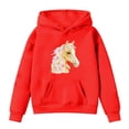thumbnail image 3 of HUITKMM Themed Girls Long Sleeve Hooded Sweatshirt with Horse Print Design for Casual Wear, 3 of 3