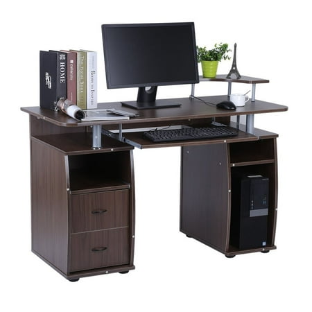 Office Computer Desk Work Station Home Table With Elevated Printer Office Computer Desk Work Station Home Table With Elevated Printer Shelf