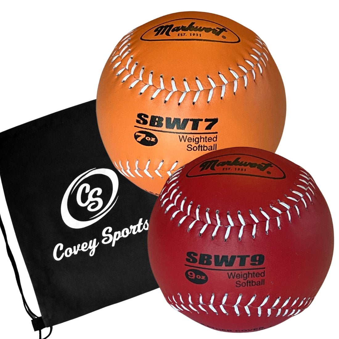 Weighted 12 Inch Softballs for Pitching & Throwing Practice With Covey
