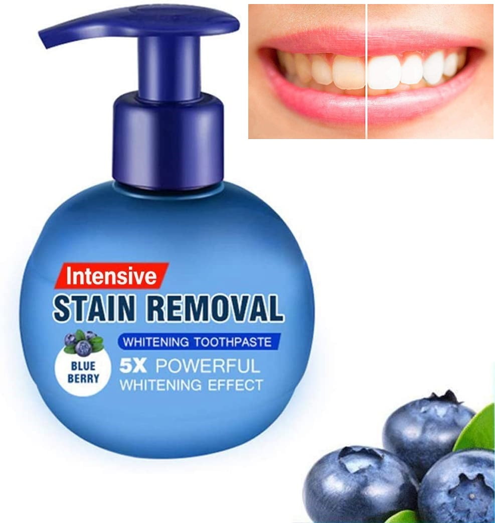 Orient Leaf Whitening Toothpaste 8.1oz Magical Baking Soda Teeth Whitening Tooth Cleaning Press Type - Blueberry