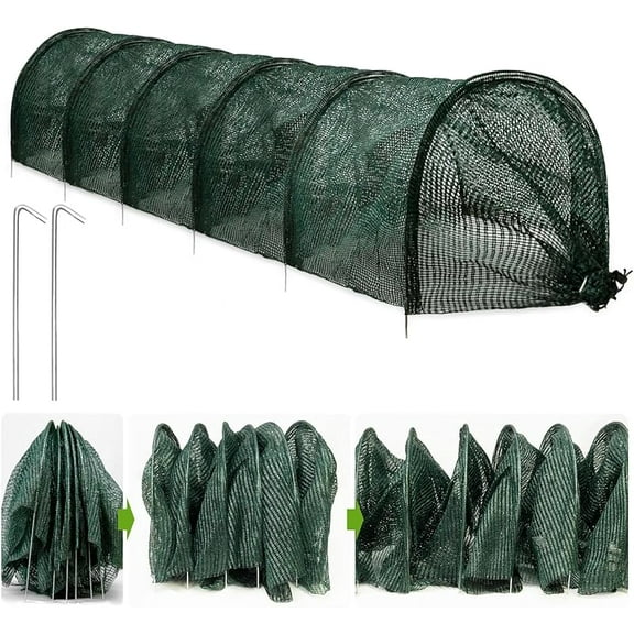 WZW 2 in 1 Portable Greenhouse Protection from Sun Heat,Garden Tunnel Shade Net Cover with Quick-Release Technology,Row Covers for Vegetables Plant Cover from Sun (Pack 1)