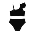 thumbnail image 5 of TrendOFT 2 Piece Bikini Set for Girls Swimsuits Bathing Suits Kids Ruffled Solid Color Adjustable Strap Girls' Swimwear Black 15-16 Years, 5 of 6