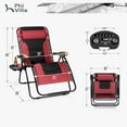 thumbnail image 3 of WYDK Oversized Padded Zero Gravity Chair, Foldable Patio Recliner, 30" Wide Seat Anti Gravity Lounger with Cup Holder, Support 400 LBS (Red), 3 of 14