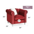 thumbnail image 2 of Glory Furniture Raisa Velvet Chair in Burgundy, 2 of 6