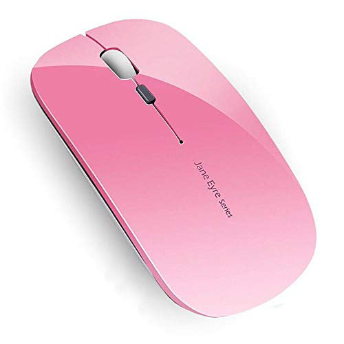 Laptop Q5 Slim Rechargeable Wireless Mouse Desktop Compatible with PC 2.4G Portable Optical Silent Ultra Thin Wireless Computer Mouse with USB Receiver and Type C Adapter Blackish Green 