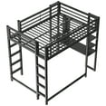 thumbnail image 4 of Homy Casa Full Loft Bed with Desk and Shelves, Heavy Duty Metal Platform Bed Frame 350 lbs, 4 of 7