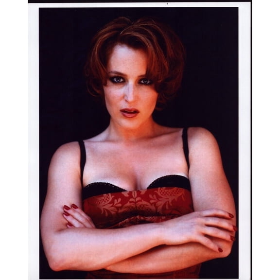 Gillian Anderson In Black Bra With Red Top Photo Print (16 x 20) - Item # MVM53241