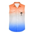 thumbnail image 4 of CONZONE Men's Sleeveless Buttons Down Shirts Plus Size Shirts for Men Trendy Hawaii Graphic Lapel Soft Lightweight Summer Tops, 4 of 4