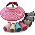 thumbnail image 4 of Women’s Summer Foldable Straw Sun Visor w/Cute Bowtie Comfortable Beach Cap, 4 of 5
