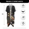 thumbnail image 6 of HELLHERO Moon and Floral Pattern Bathing Suit Cover Up Polyester Lightweight Free Size Long Kimono Swimsuit Cover Up for Women, 6 of 6