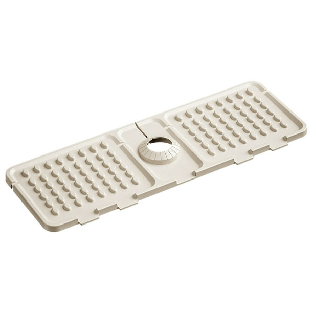 Alfombrilla de silicona de 24 pulgadas para desagüe de grifo de fregadero de cocina, tapete de secado para encimera, para área de fregadero y grifo, recogedor de agua autodrenante para cocina y baño,