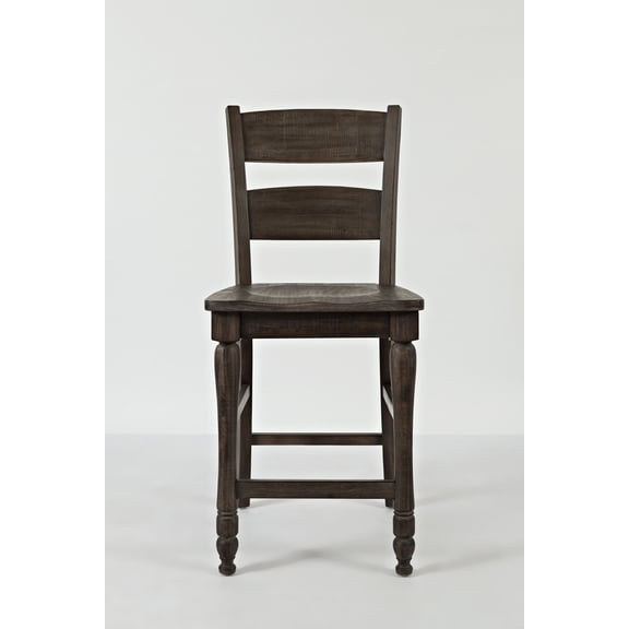 Jofran Madison County Rustic Reclaimed Pine Farmhouse Ladderback Counter Stool (Set of 2)