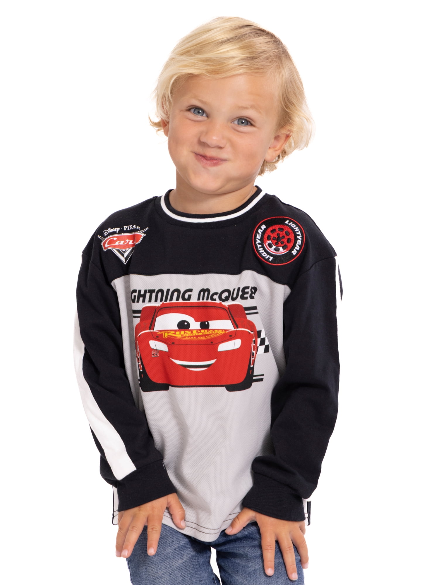 Disney Pixar Cars Toddler Boys Graphic Crewneck Pullover with Long Sleeves, Sizes 12M-5T