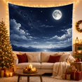 thumbnail image 3 of Full Moon Above Mountains and Silver Lake, Serene Celestial Art for Astronomy Fans, Night Landscape Decor, Housewarming Gift, Tapestry Wall Hanging for Bedroom and Studio, 3 of 7