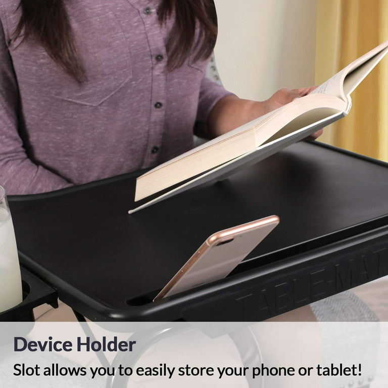 Table Mate Ultra Folding TV Tray Table and Cup Holder Adjustable