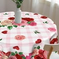 thumbnail image 6 of Floral Tablecloth Round Valentines Day Rose Love Heart Table Cloth Washable Table Cover Mothers Day Party Decorations Tablecloth 60 Inch for Kitchen Table Party, 6 of 6