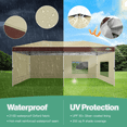 thumbnail image 4 of SANOPY 10' x 20' Pop Up Instant Canopy Tent with Push Center Lock, Air Vent, Removable Sidewalls & Reflective Strips Outdoor Shelter for Party, Camping, Beach, Market, Khaki, 4 of 7