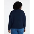 thumbnail image 2 of Terra & Sky Women's Plus Size Crewneck Pullover Sweater, Size 0X-5X, 2 of 5