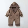 thumbnail image 2 of BXSRUTA Boys and Girls Hooded Thermal Fleece-Lined Romper for Outdoor Winter Activities with Gloves and Coat, 2 of 8