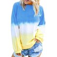thumbnail image 1 of Women Long Sleeve Sweatshirt Colorblock Tie Dye Printed Pullover Tops(S-2XL), 1 of 5