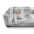 thumbnail image 2 of Woodland Soft Flannel Fleece Throw Blanket, Pattern of House Plants in Various Funny Animal Pots Botanical Artwork, Cozy Plush for Indoor and Outdoor Use, 70" x 90", Multicolor, by Ambesonne, 2 of 5