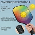 thumbnail image 2 of Pickleball Paddles Set Of 2, Fiberglass Surface, Vibrant Rainbow Print, 4 Balls & Bag, 2 of 5