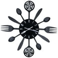 thumbnail image 2 of Removable Wall Clock with Black Kitchen Theme, Fork & Spoon Design for Home Décor Modern Kitchen Accent, 2 of 8