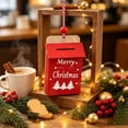thumbnail image 2 of Wooden Mailbox Christmas Ornament, Red Holiday Tree Hanging Decor with Merry Christmas Text, Rustic Farmhouse Xmas Party Decoration Gift for Home, 3.62 Inch, 2 of 7